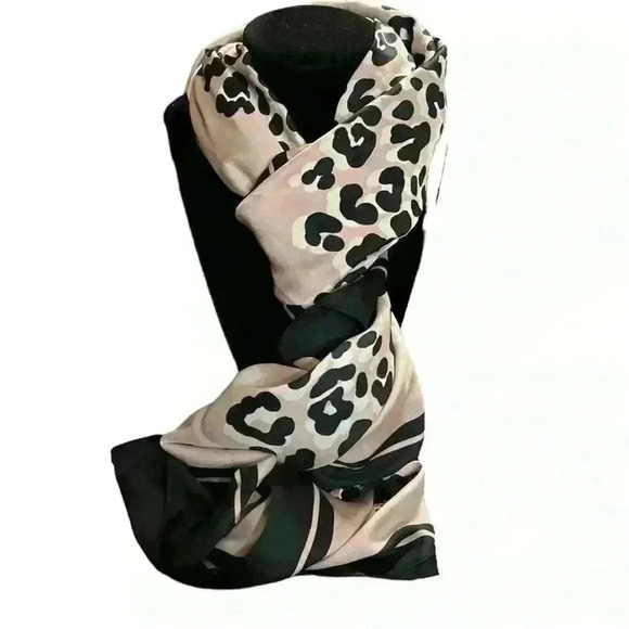 Animal Print Scarf by H & M pink and black - Picture 1 of 5